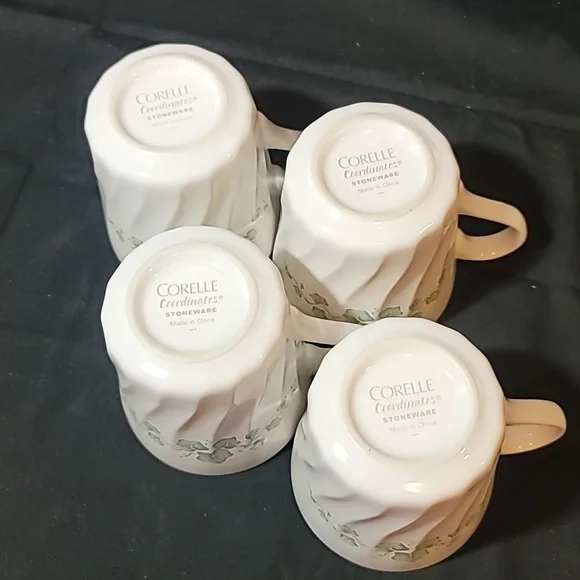 Vintage Corelle Coordinates Callaway, Corelle Green Ivy Coffee Mug Tea Cup (4) - Picture 6 of 6
